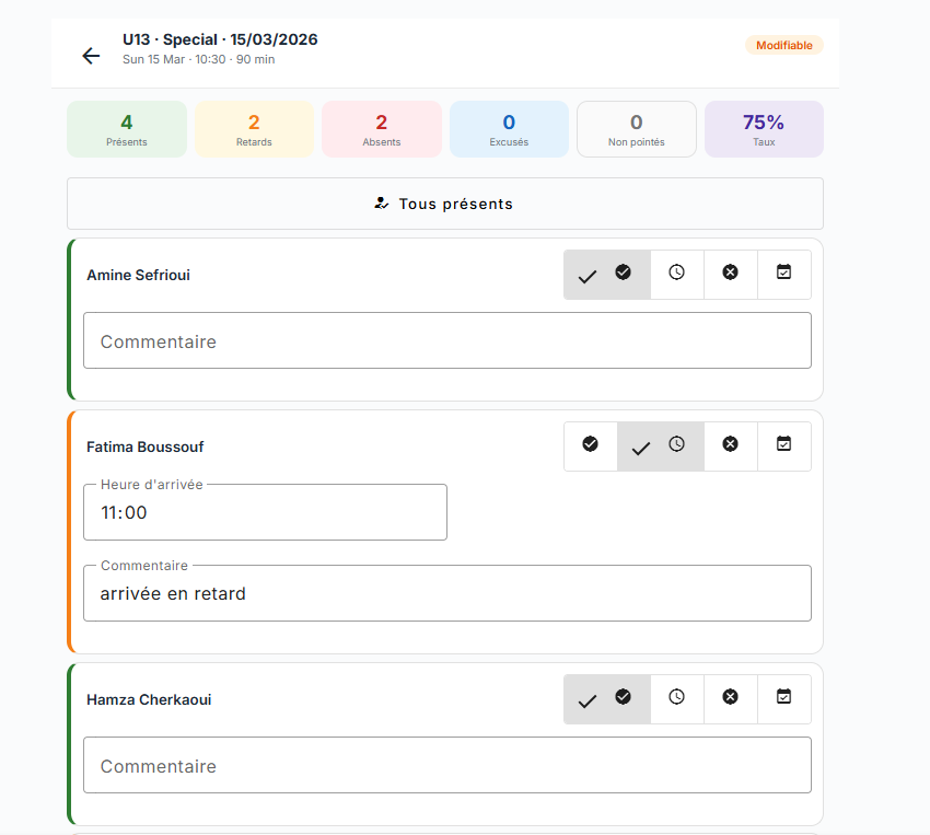 Suivi de la présence